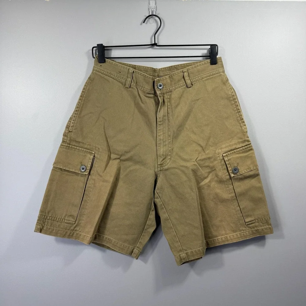Polo Sport Cargo Shorts Mens 32 Beige Cotton Canvas Utility Pockets Outdoor